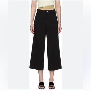 Gucci black cropped wide leg trousers